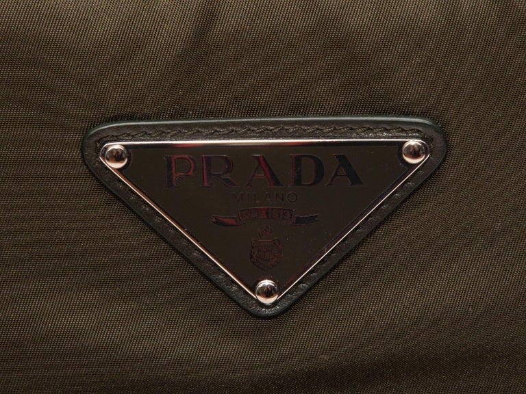 Prada Olive Green Nylon Tessuto Tote Bag For Sale at 1stDibs