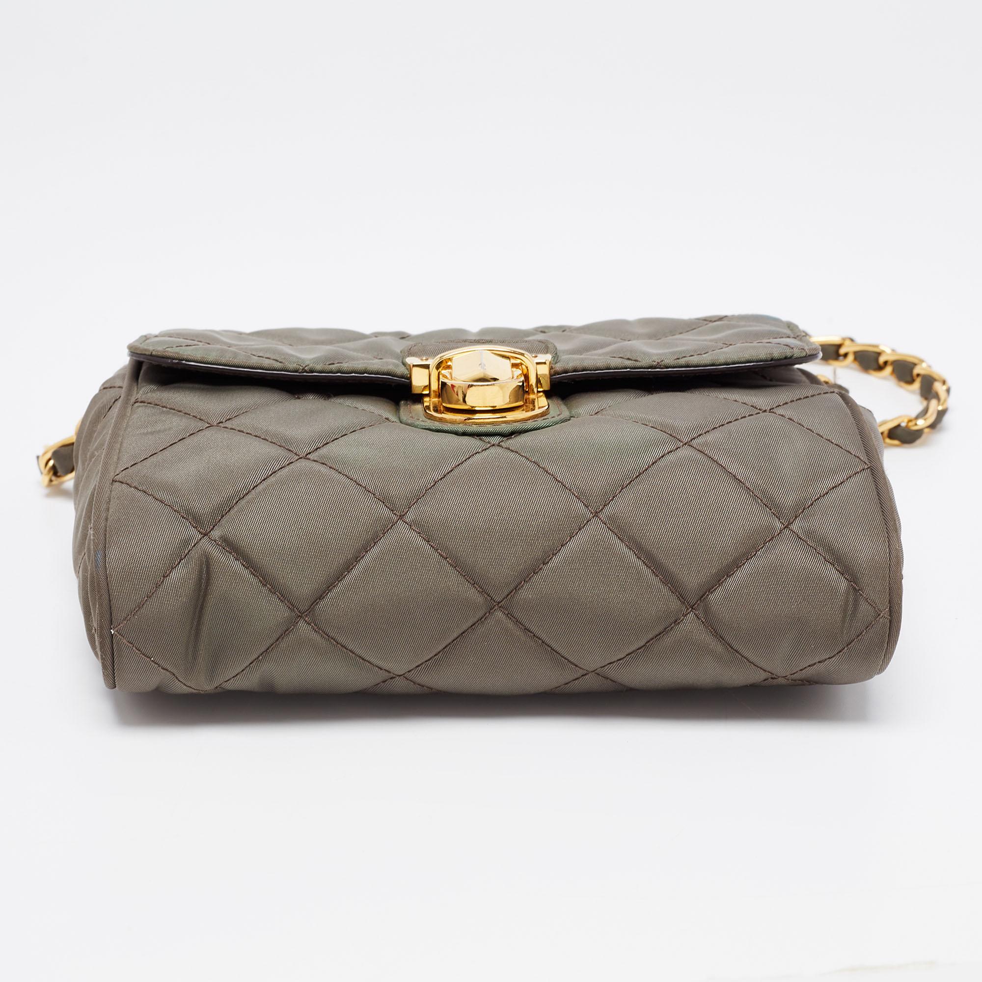 green quilted crossbody bag