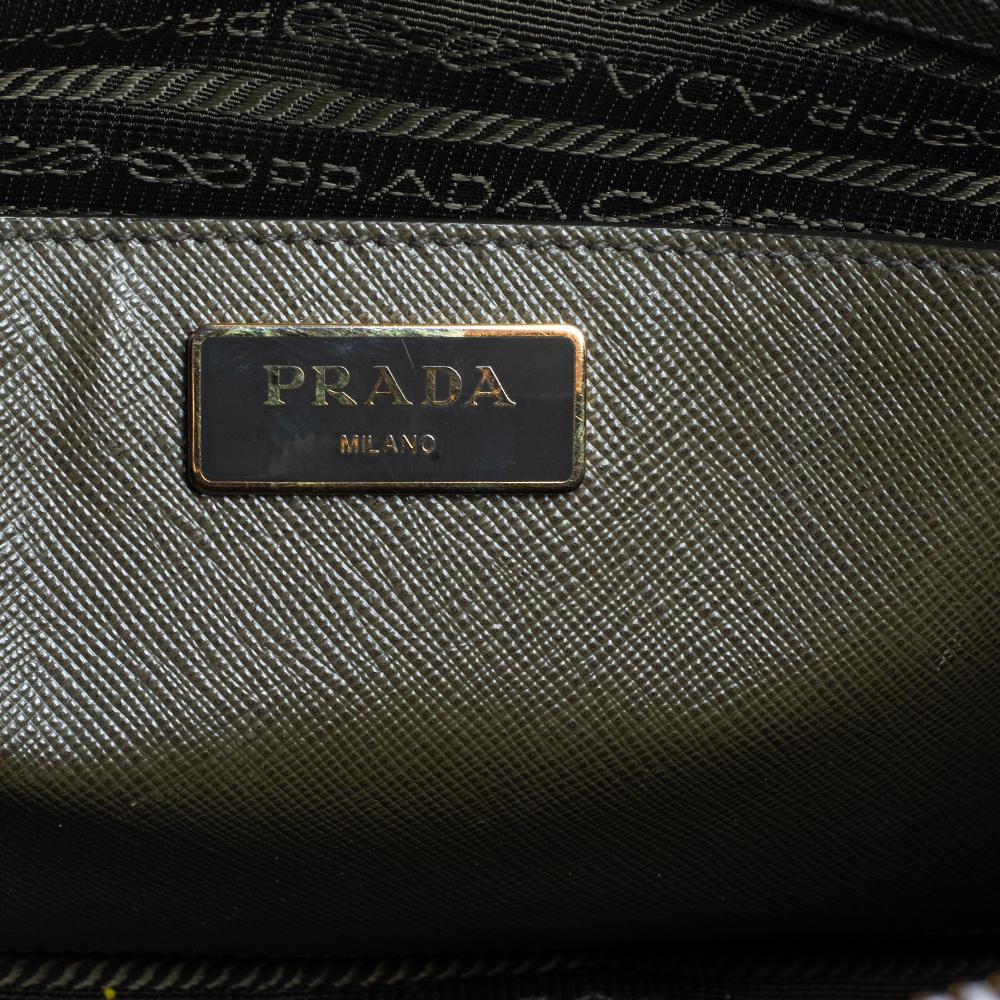 Women's Prada Olive Green Saffiano Lux Leather Medium Promenade Bag