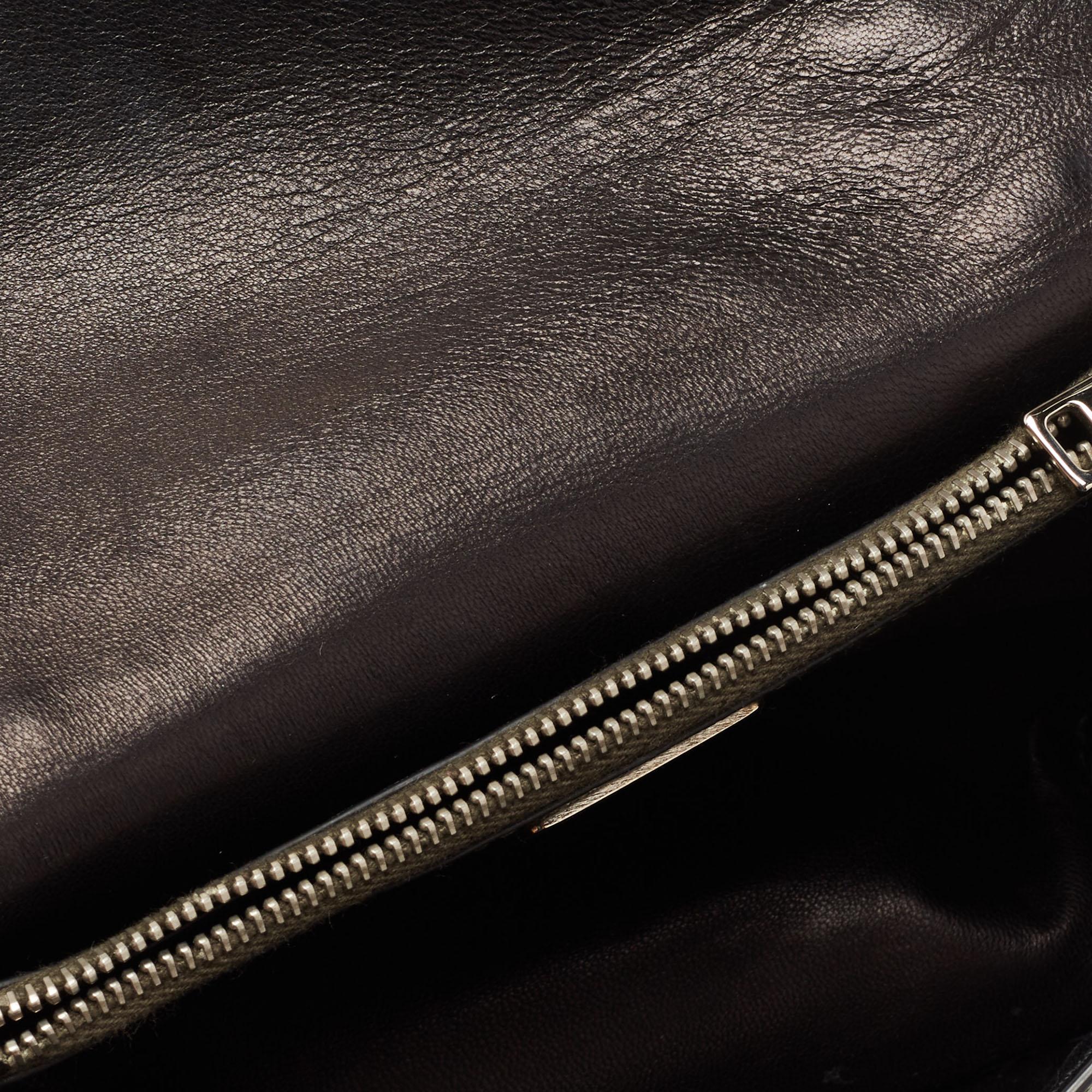 Prada Olive Green Saffiano Lux Leather Mini Sound Top Handle Bag 2