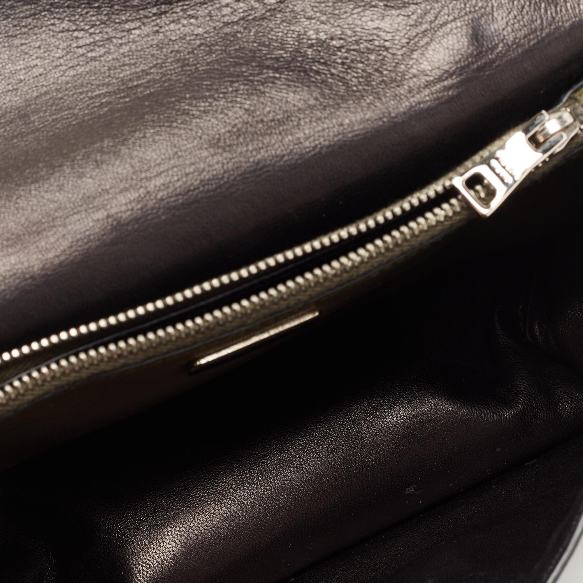Prada Olive Green Saffiano Lux Leather Mini Sound Top Handle Bag 3