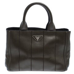 Prada Olive Green Soft Calf Leather Argilla Tote