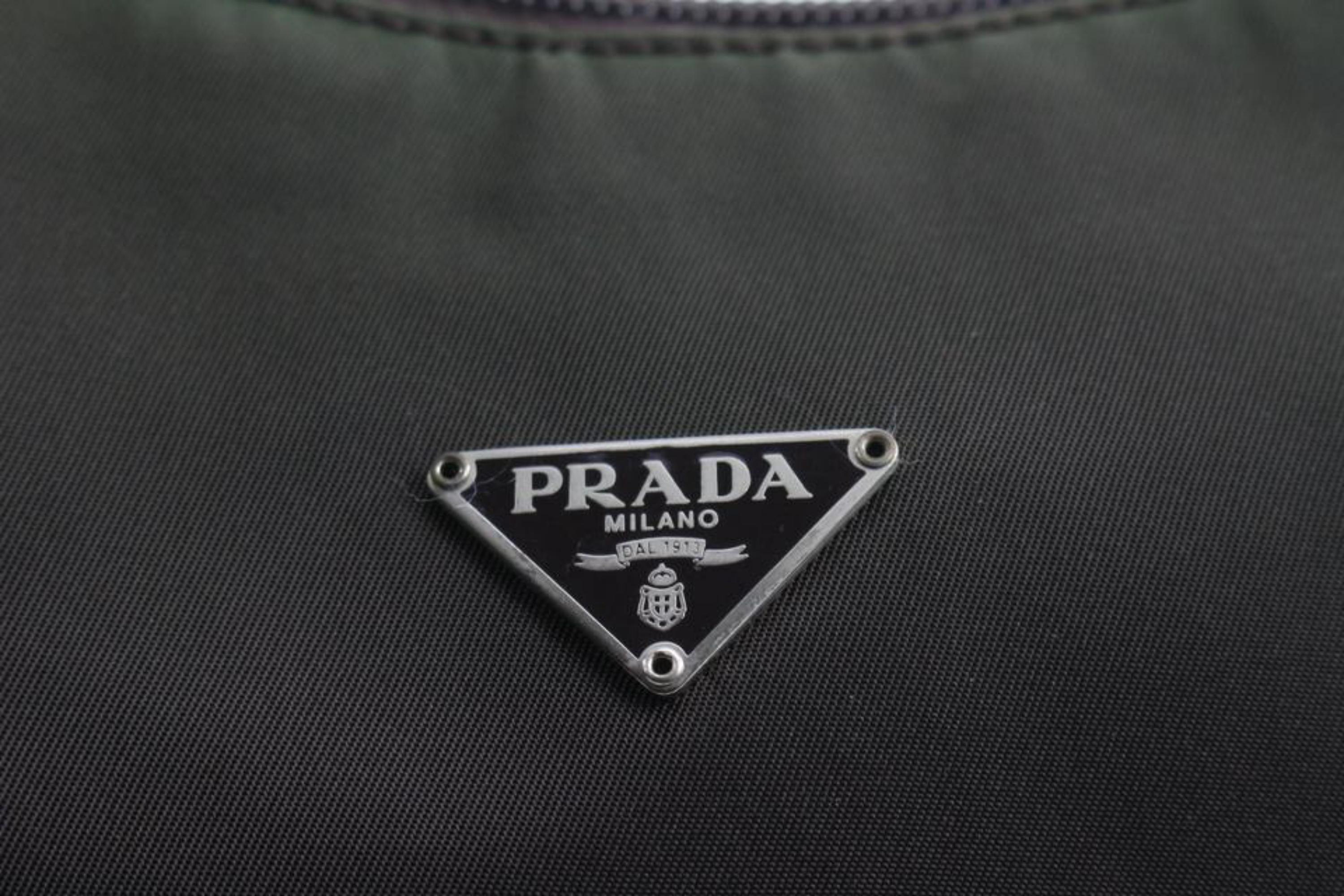 Prada Olive Tessuto Nylon Mini Hobo 23p223s In Fair Condition In Dix hills, NY