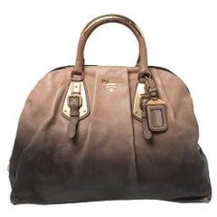 Prada Ombre Beige Glaze Leather Dome Satchel