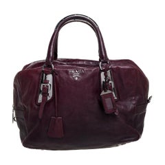 Prada Ombre Burgundy Leather Satchel