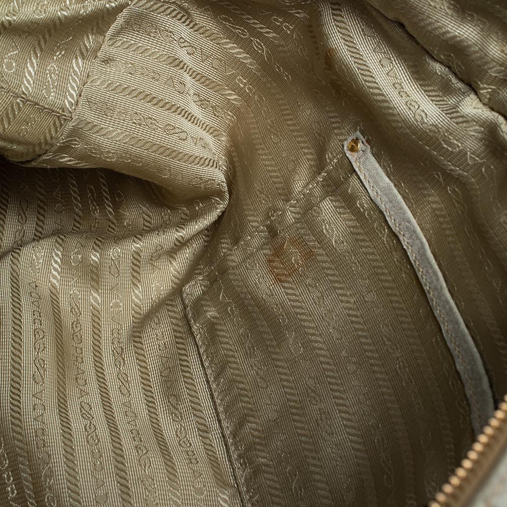 Prada Ombre White Cervo Antik Leather Bauletto Bag 9