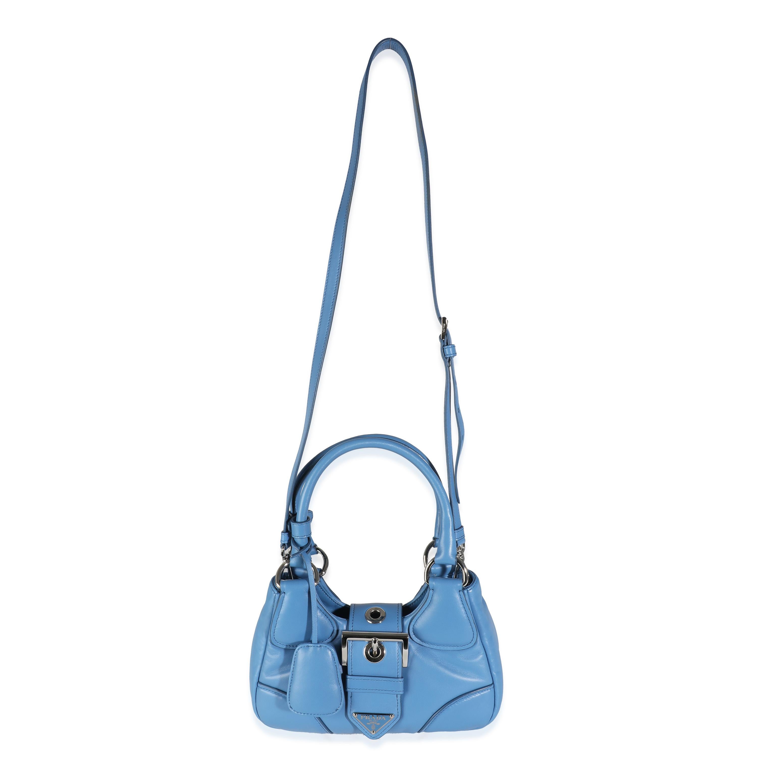 da uomo o donna Borsa Prada Onda Nappa Soft Padded Re-Edition 2002 Moon in vendita