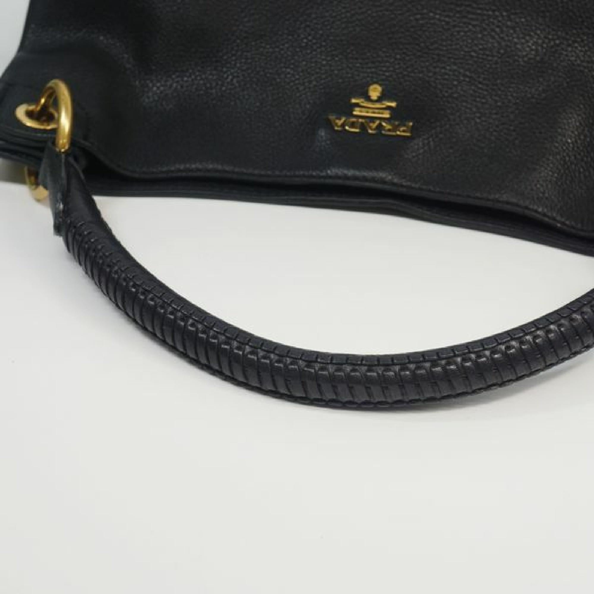 PRADA one shoulder Womens shoulder bag BR4712 black x gold hardware 2