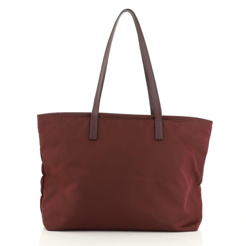 Brown Prada Open Tote Tessuto Medium