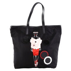 Prada Open Tote Tessuto with Applique Large