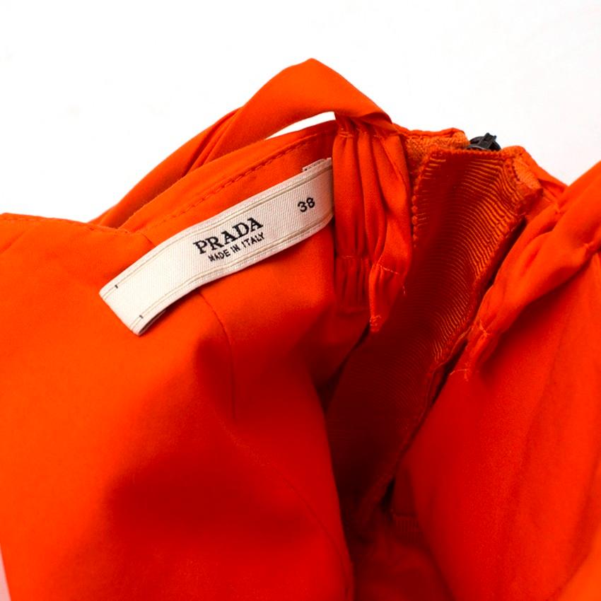Prada Orange A-line Pleated Dress US 0-2 In Excellent Condition For Sale In London, GB