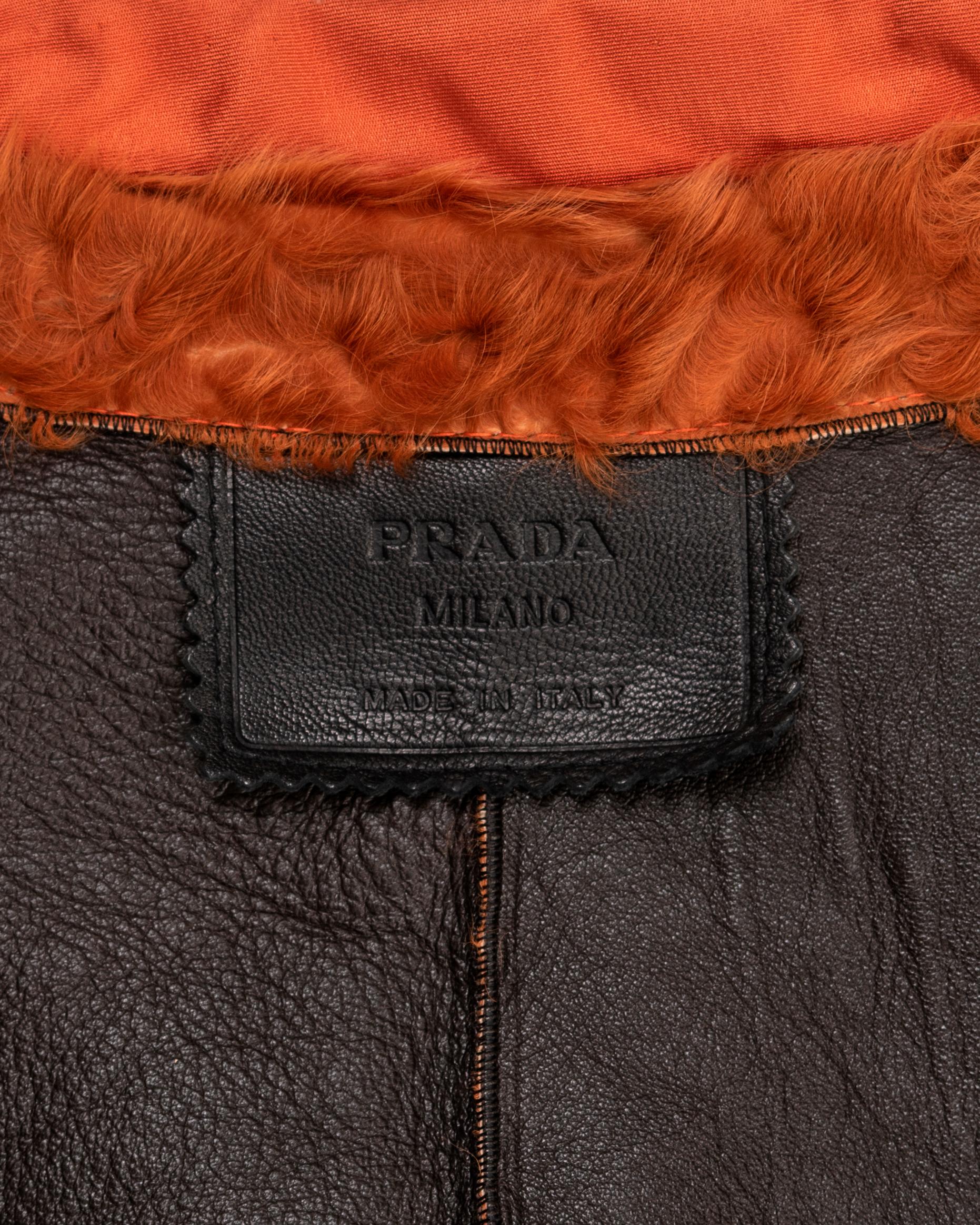 Prada orange curly shearling jacket, fw 1999 9