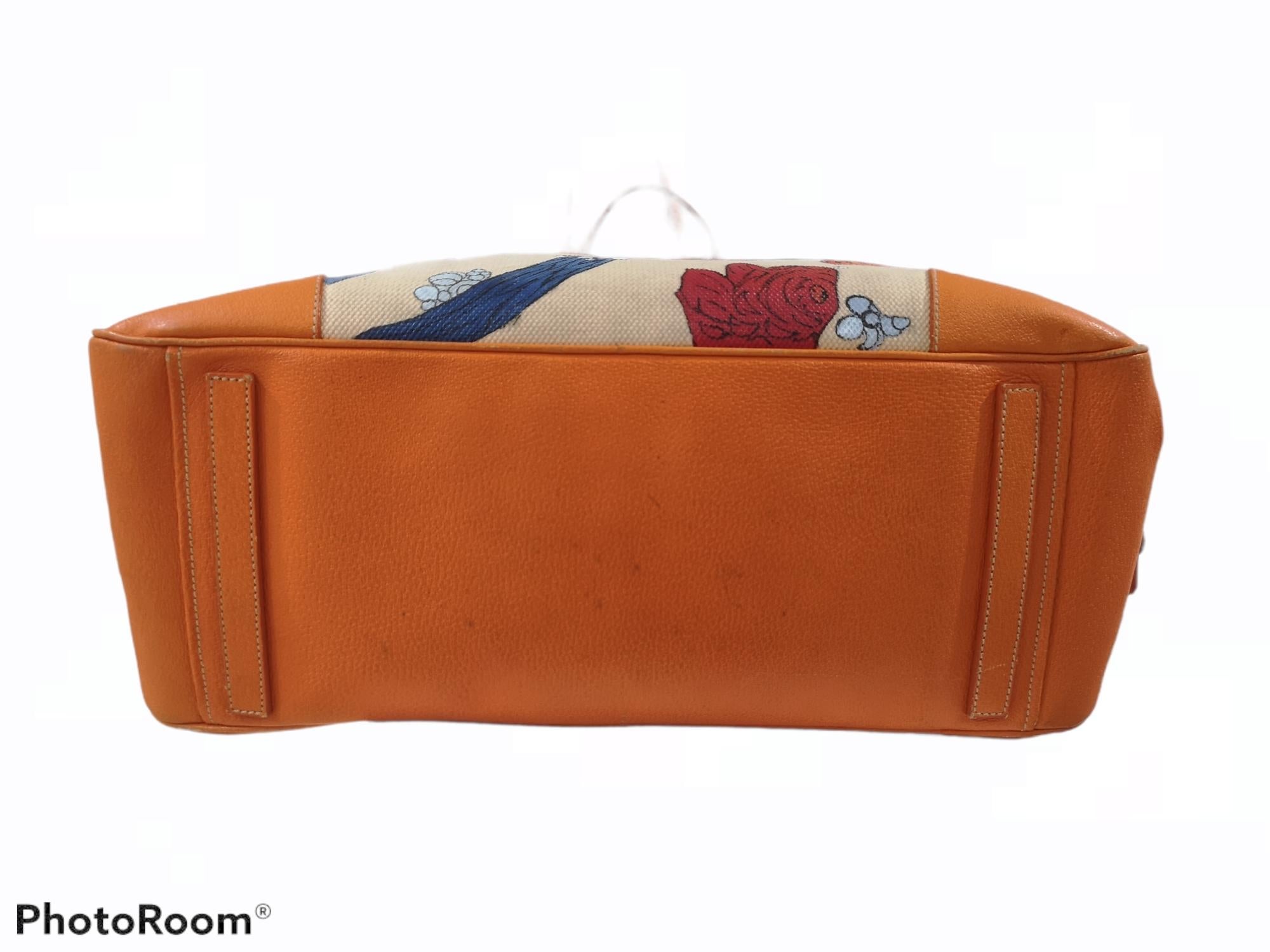 Women's or Men's Prada orange fish painted handle shoulder bag