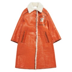 Used Prada  Orange Fully Dyed Sheepskin Coat