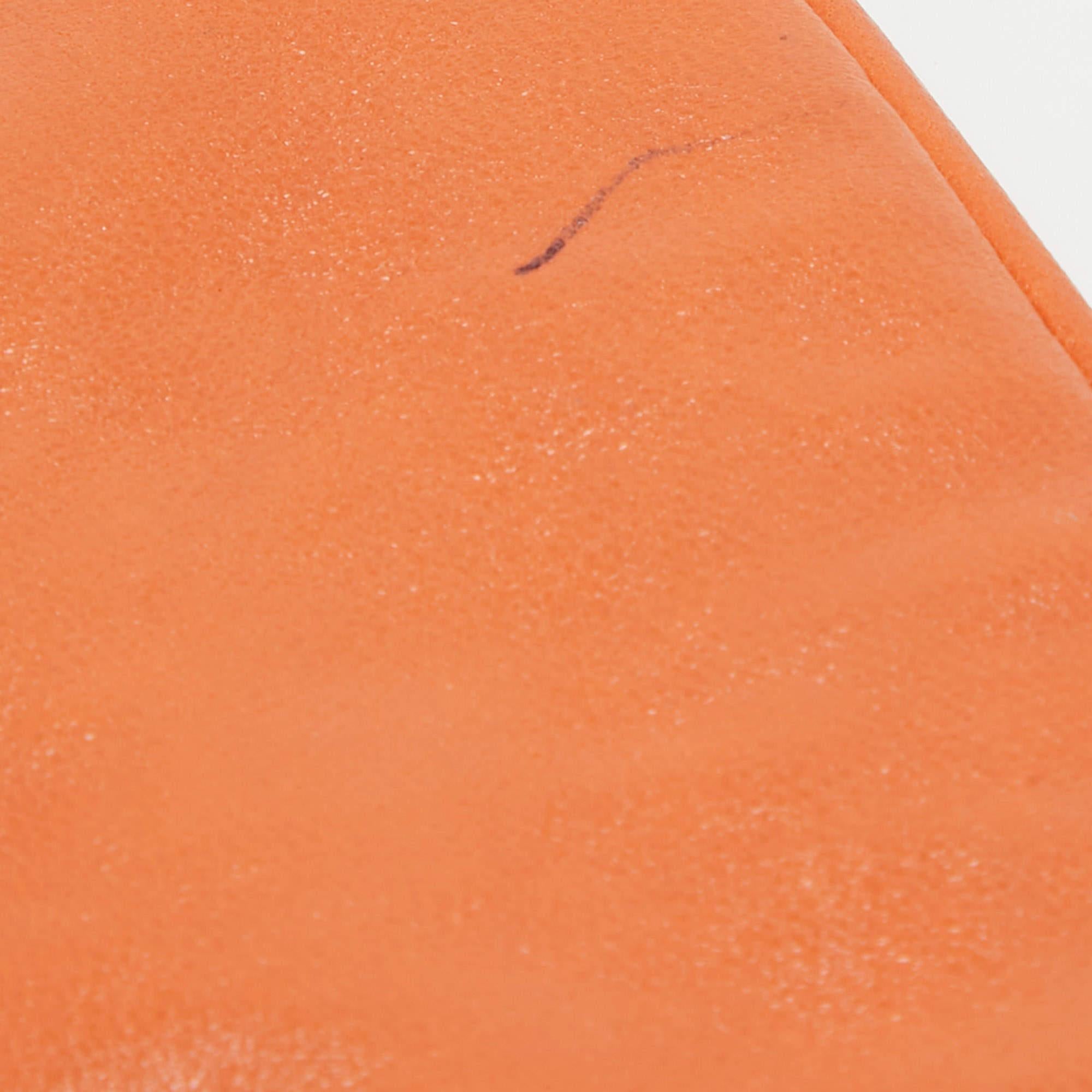 Prada Orange Gaufre Leather Medium Flap Shoulder Bag 13