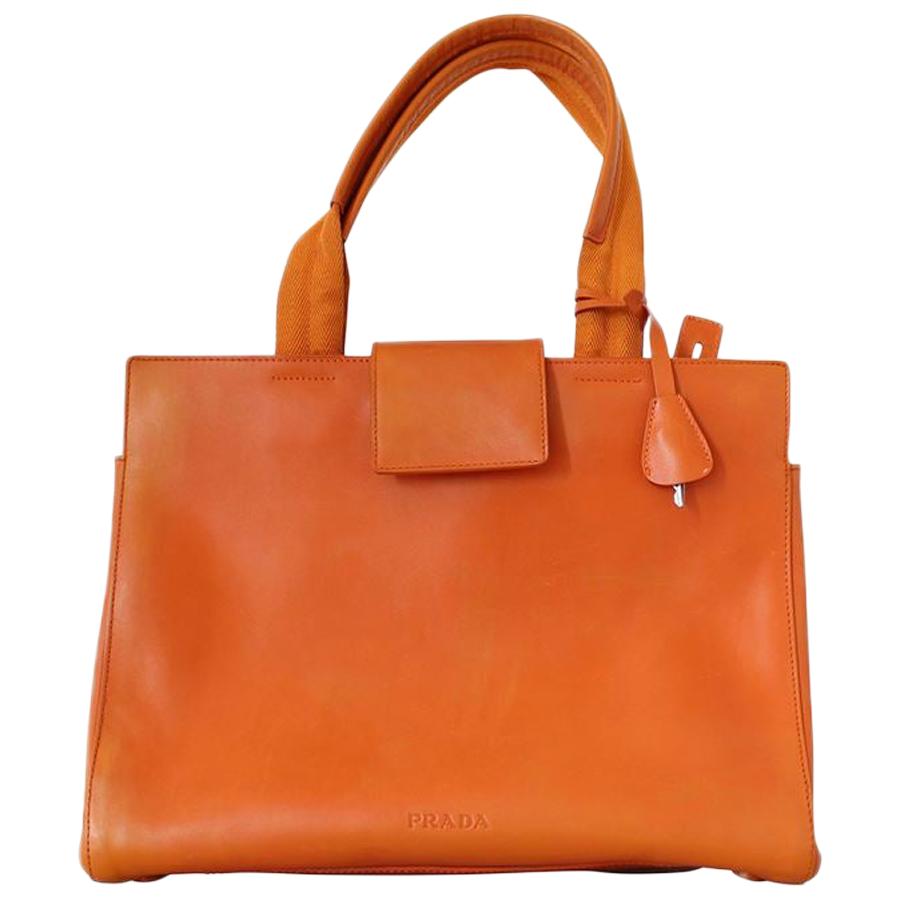 Prada Orange Leather Bag