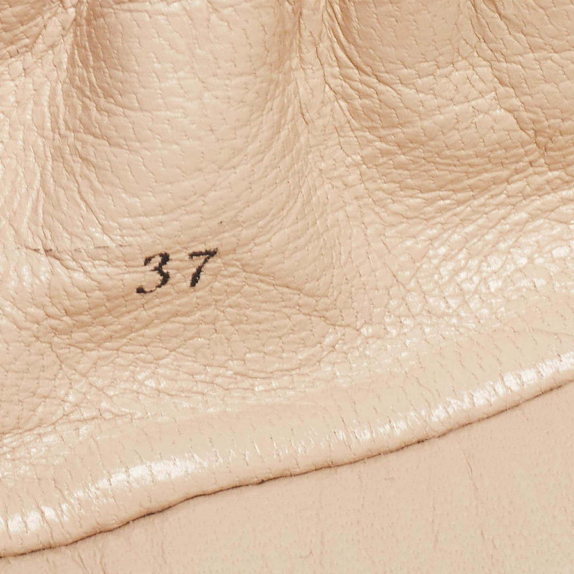 Prada Orange Leather Bow Logo Scrunch Ballet Flats Size 37 4