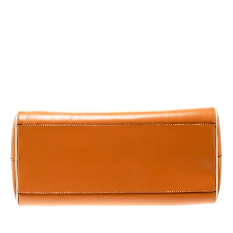 Women's Prada Orange Leather Bowler Bag
