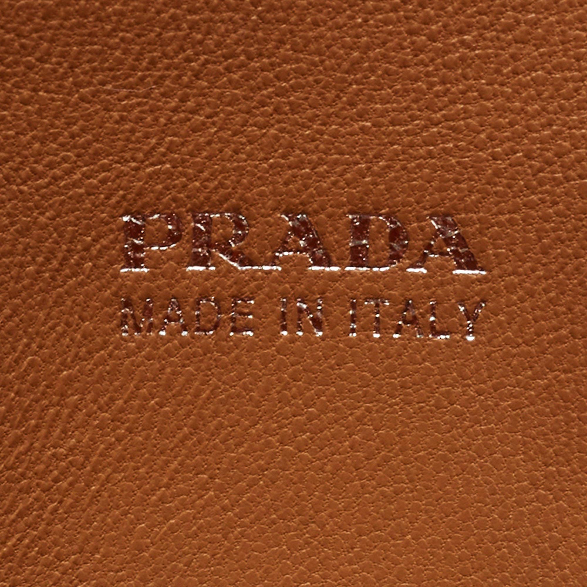 Prada Orange Leather Double Sided Flap Crossbody Bag 11