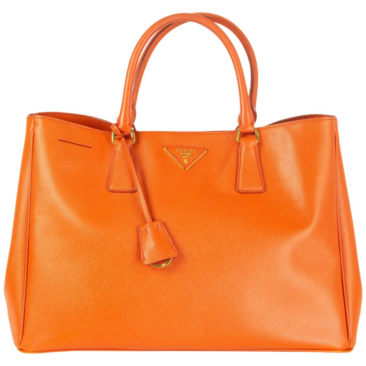 PRADA orange leather GALLERIA SAFFIANO LUX TOTE Bag