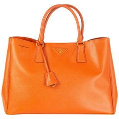 PRADA orange leather GALLERIA SAFFIANO LUX TOTE Bag