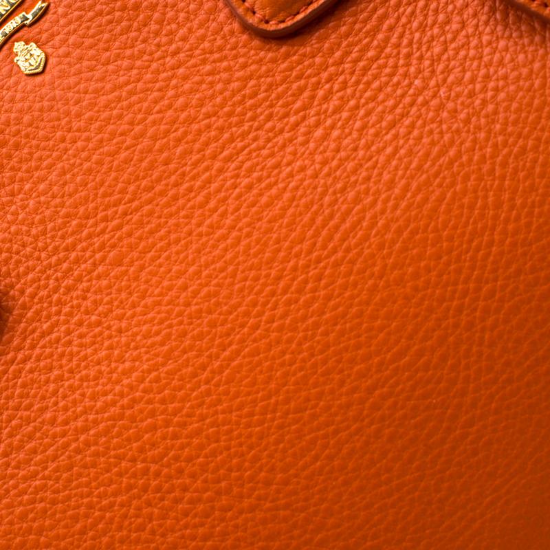 Prada Orange Leder Große Offene Tragetasche 3