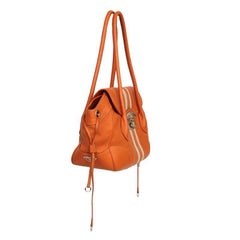 PRADA orange leather STRIPE Shoulder Bag