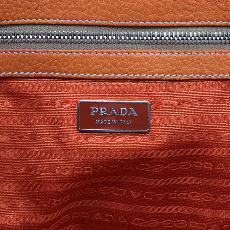 Orange PRADA orange leather STRIPE Shoulder Bag
