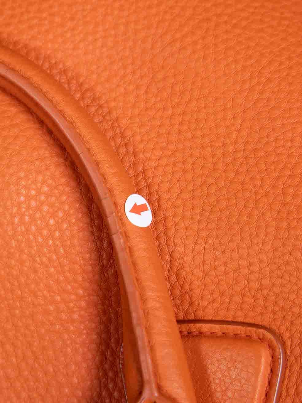 Prada Orange Leather Vitello Daino Tote For Sale 4