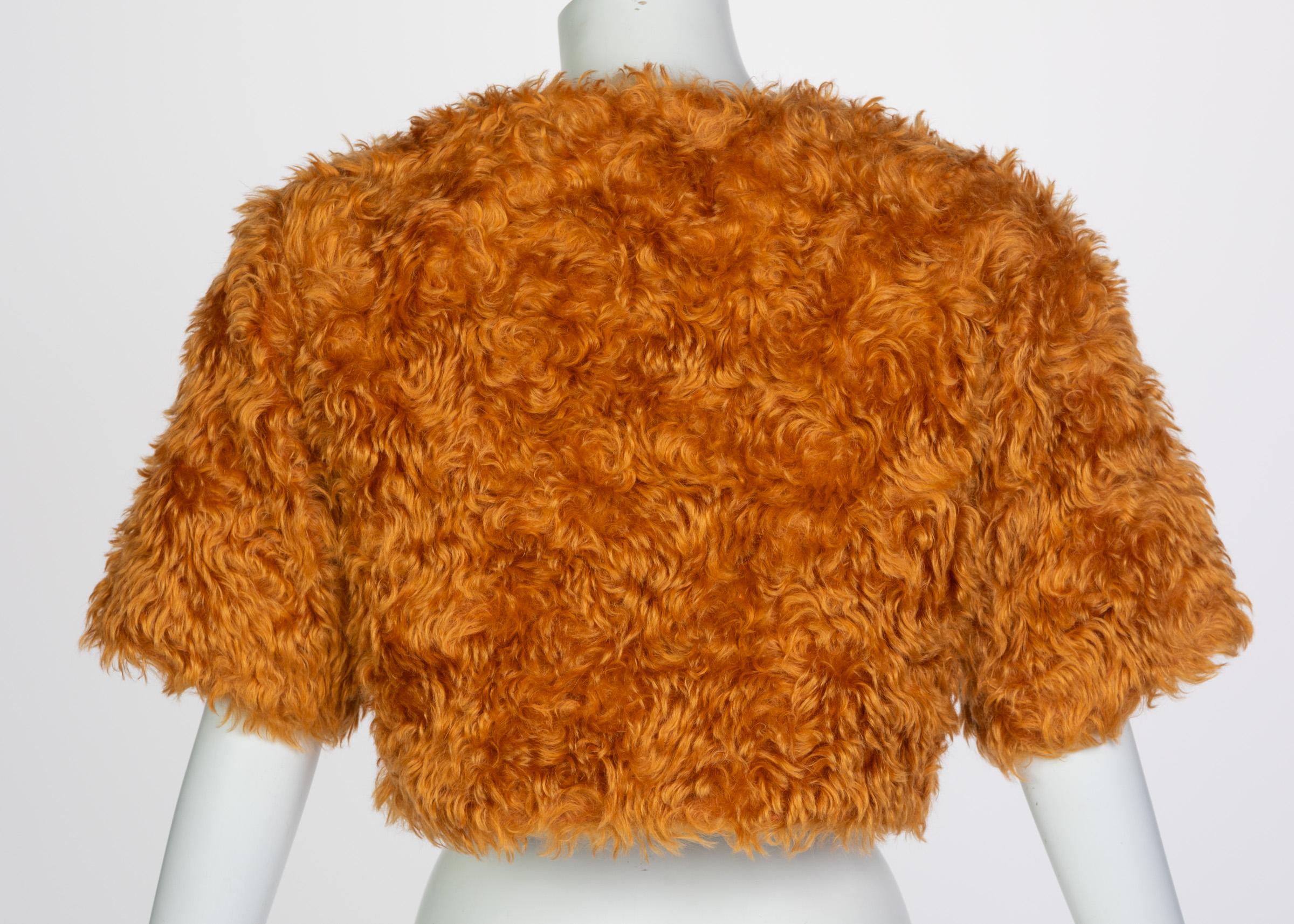Prada Orange Mohair Cropped Jacket, 2007 In Excellent Condition In Boca Raton, FL