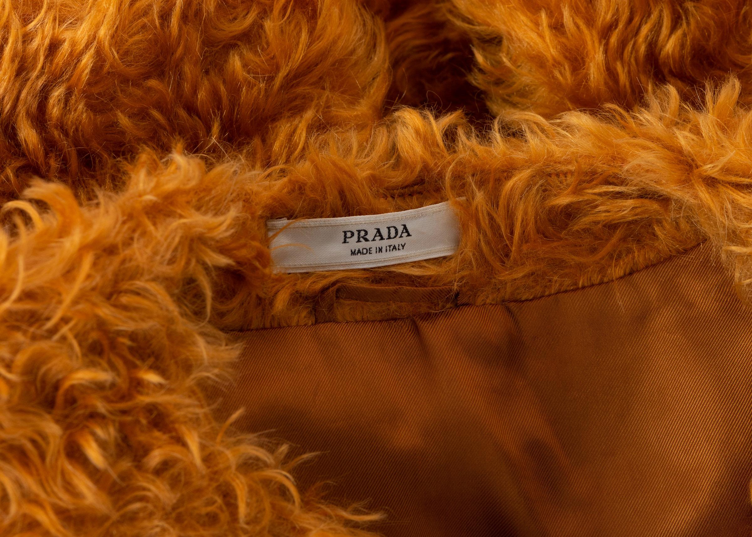 Prada - Veste courte en mohair orange, 2007 en vente 4