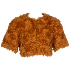 Orangefarbene Mohair-Cropped-Jacke von Prada, 2007