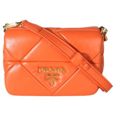 Prada Orange Nappa Small Patchwork System Chain Bag