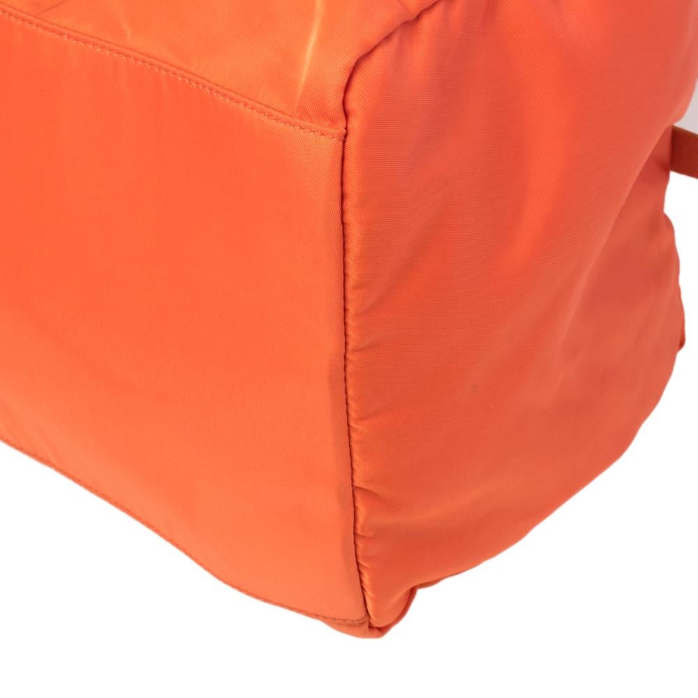Women's Prada Orange Nylon Boston Bag