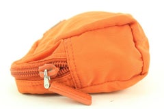 Prada Orange Nylon Cosmetic Pouch Make Up bag 1PR62a