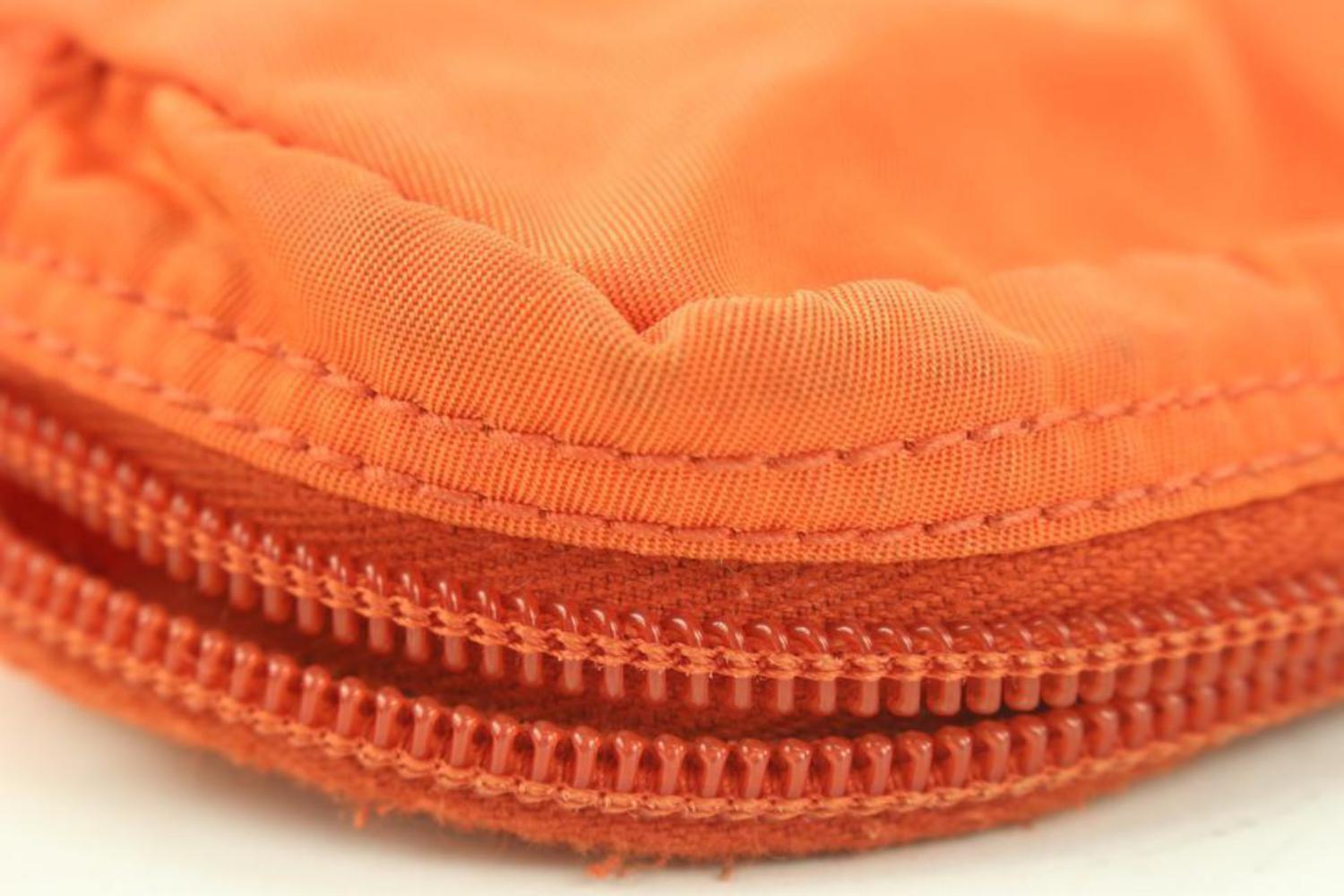 orange prada nylon bag