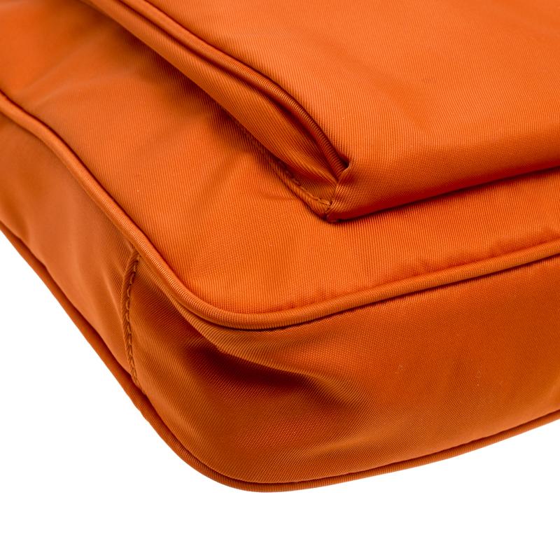 Prada Orange Nylon Crossbody Tasche 6