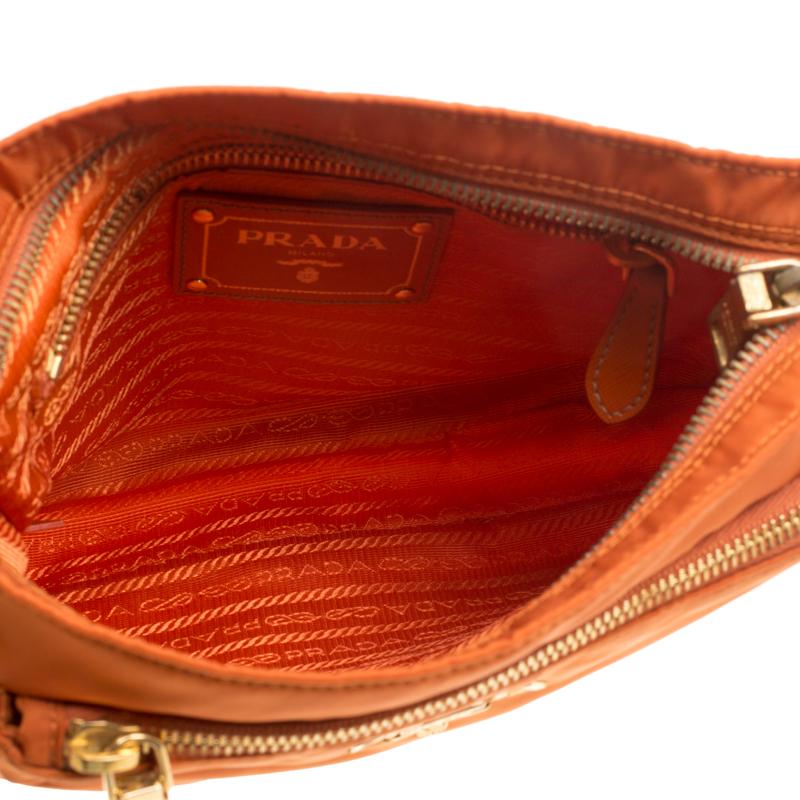 Prada Orange Nylon Crossbody Tasche 3