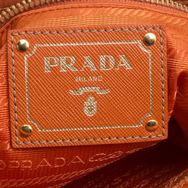 Prada Orange Nylon Crossbody Tasche 4