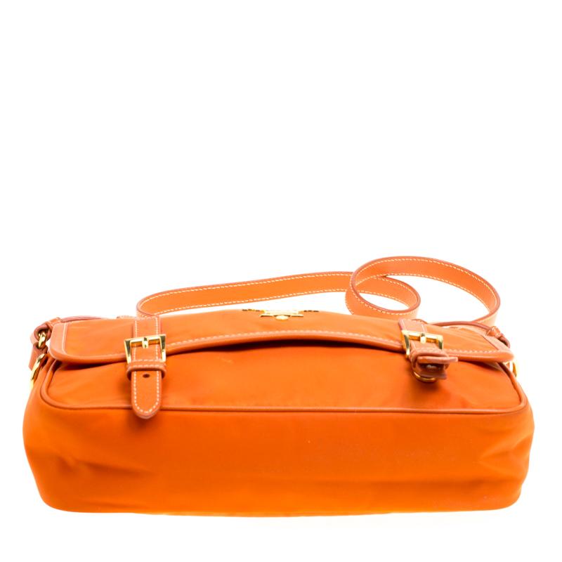 Prada Orange Nylon Crossbody Bag 2