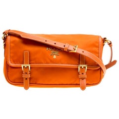 Prada Orange Nylon Crossbody Bag