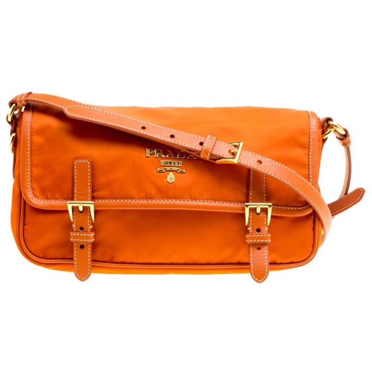 Prada Orange Nylon Crossbody Bag For Sale at 1stDibs orange prada