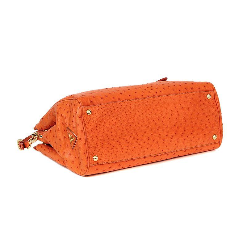 PRADA orange OSTRICH Shoulder Bag at 1stDibs | orange shoulder bag ...