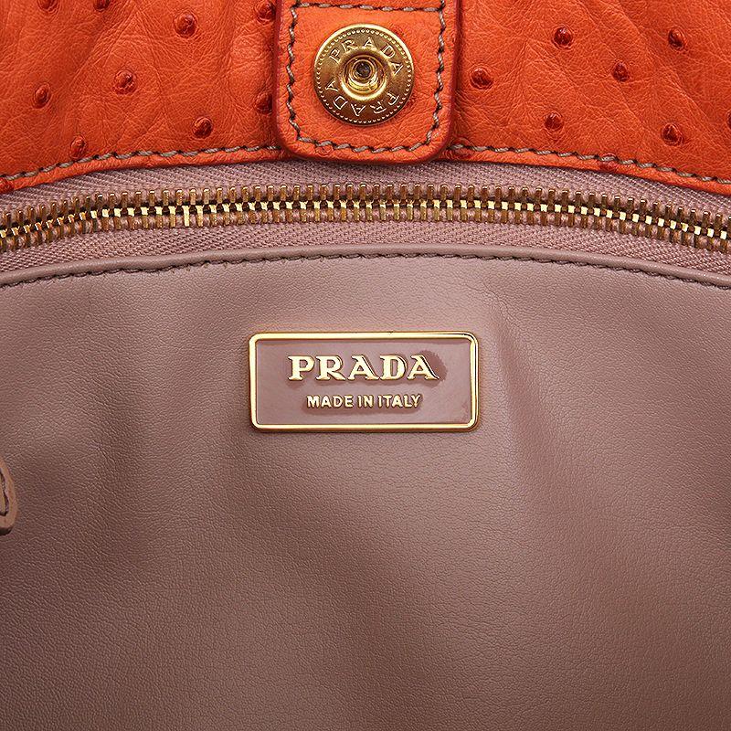 Women's PRADA orange OSTRICH Shoulder Bag