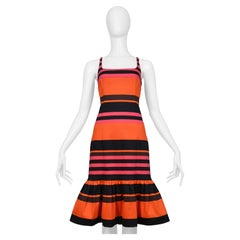 Prada Orange, Pink, & Black Fancy Stripe Party Dress 2011