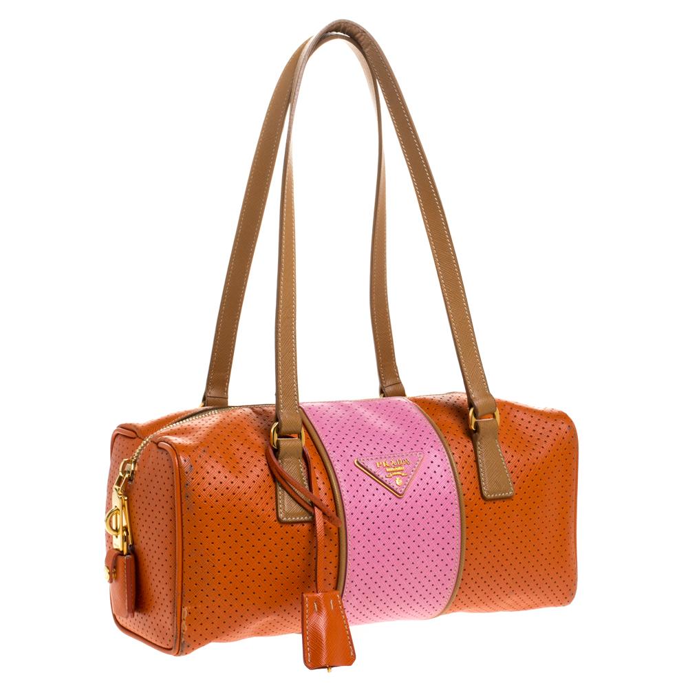 orange and pink purse