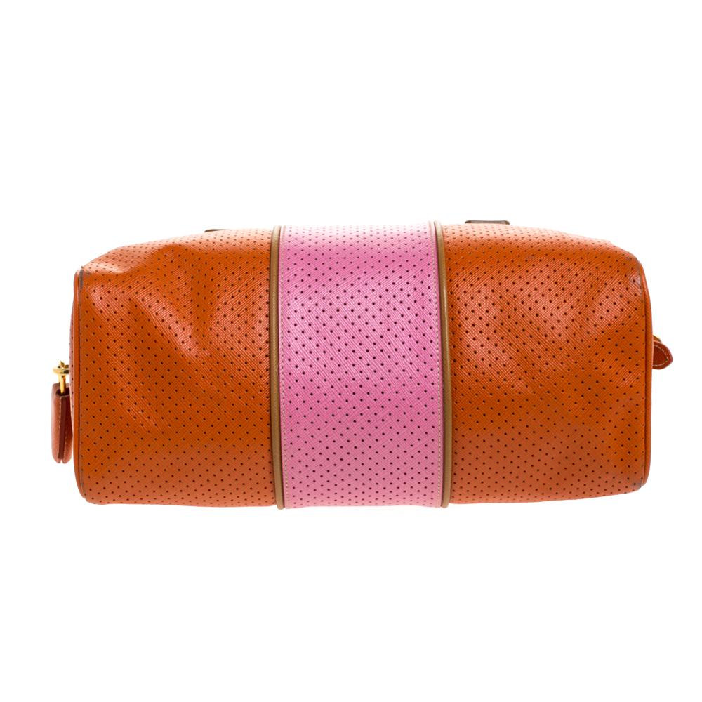 pink and orange handbag