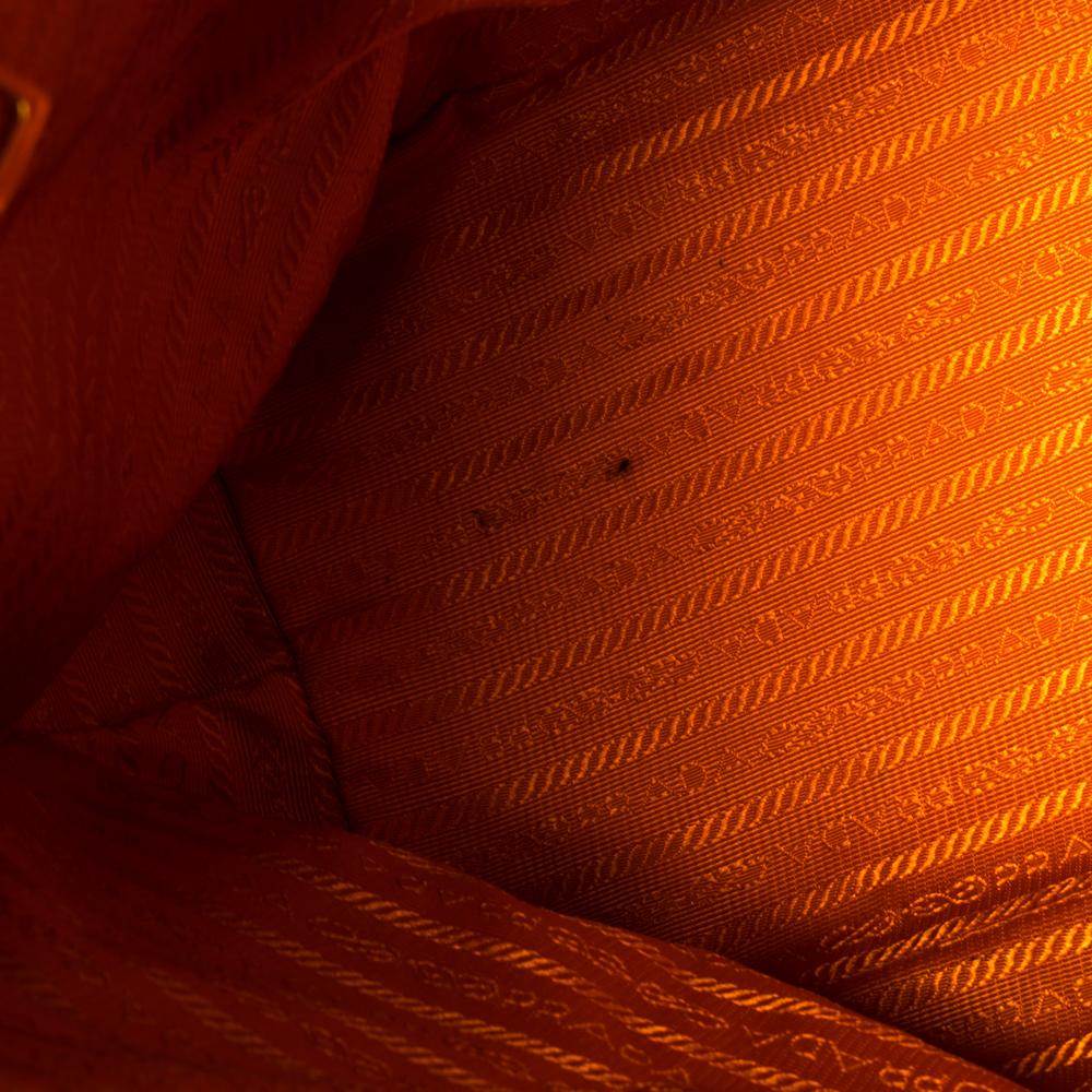 Prada Orange Saffiano Patent Leather Tote Bag 3