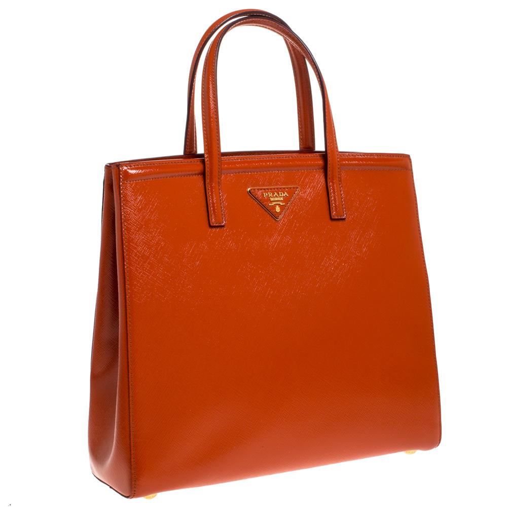 prada orange tote