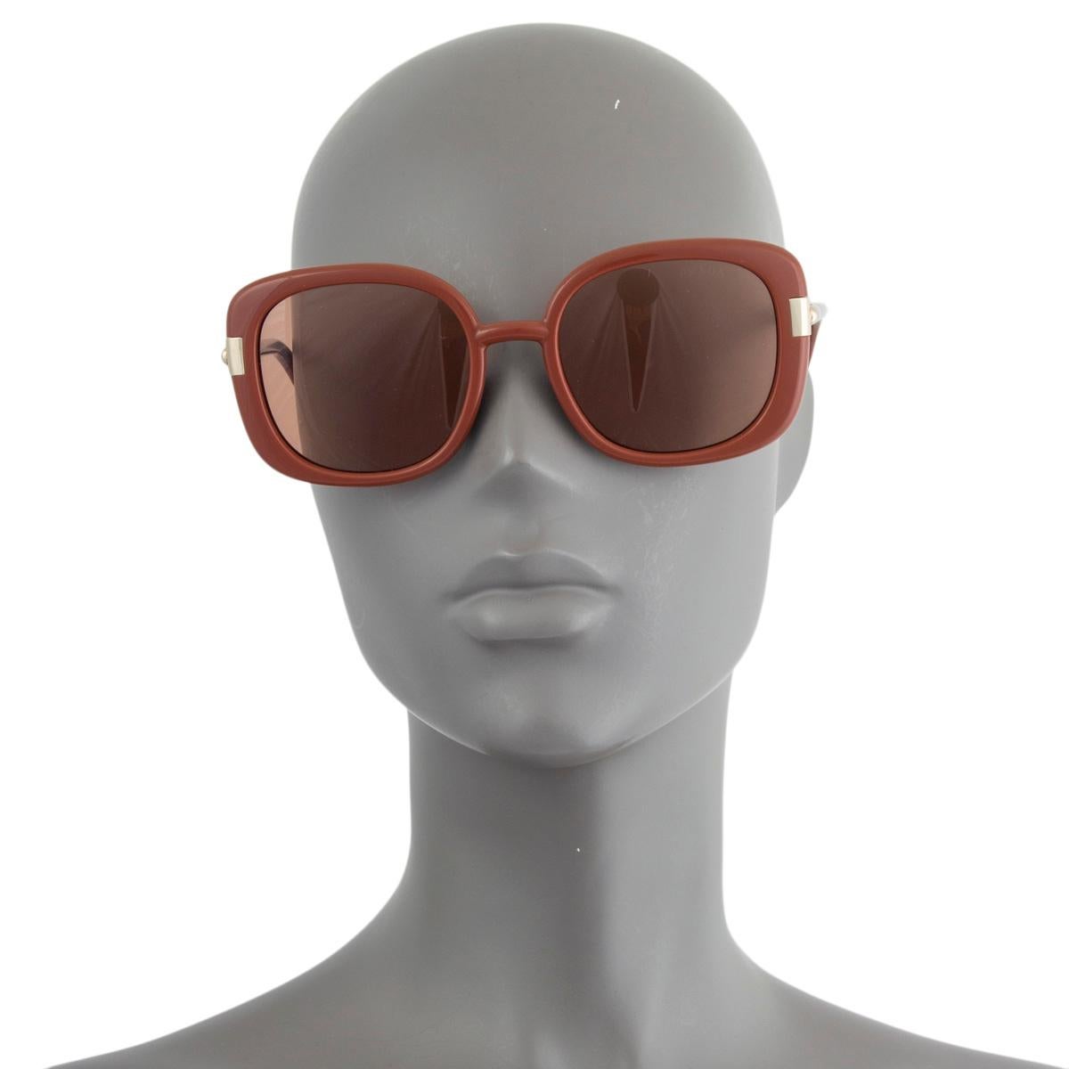 Beige PRADA orange SPR04W RECTANGULAR Sunglasses For Sale